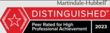 Martindale-Hubbell Distinguished 2023 | peer rated for high professional achievement